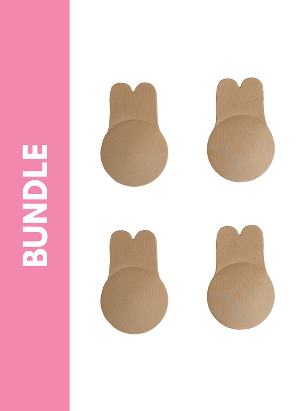 Ultimate Rabbit Ears Reusable Adhesive Boob Lift Up Bra Bundle Pack in Skin (2 Pack) - Pink N' Proper