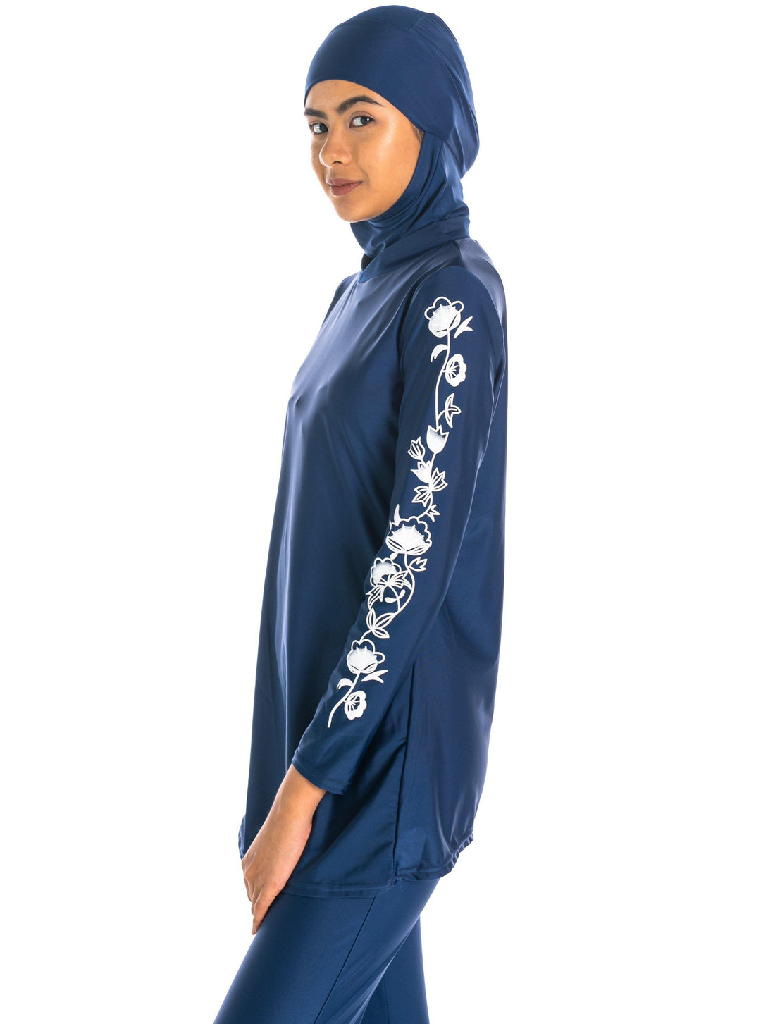 Modernly Modest Azra Floral Swimwear Set Navy Blue - Pink N' Proper