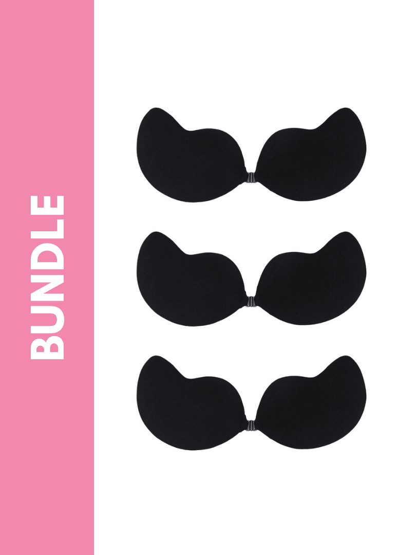 Ultimate Silicone Reusable Adhesive Winged Enhancer Bundle Pack in Black (3 Pack) - Pink N' Proper