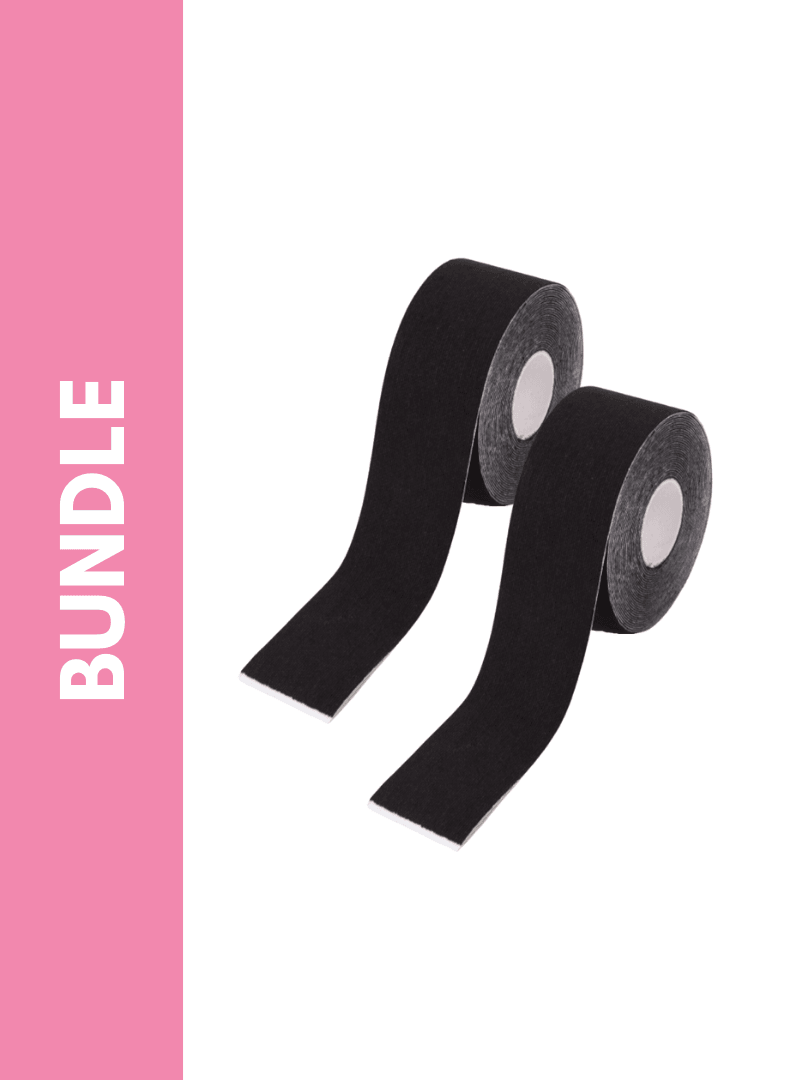 Ultimate Disposable Lift Up Boob Tape/Sports Tape Bundle Pack in Black (2 Pack) - Pink N' Proper
