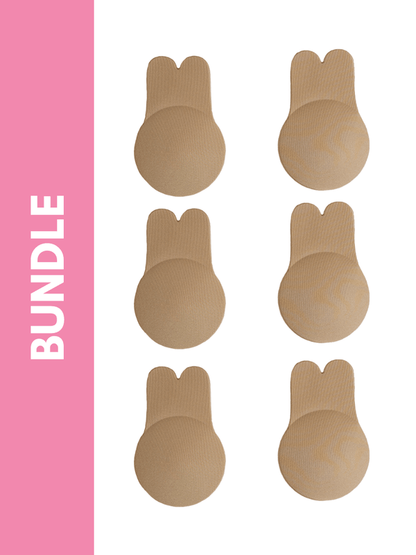 Ultimate Rabbit Ears Reusable Adhesive Boob Lift Up Bra Bundle Pack in Skin (3 Pack) - Pink N' Proper