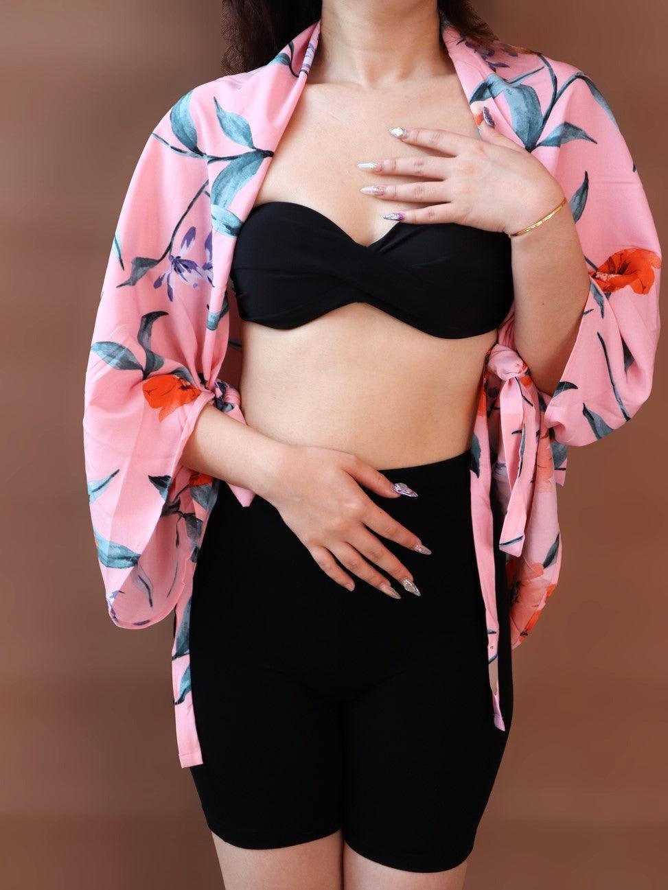 Galia Tropical Convertible Beach Sarong in Barbie Pink - Pink N' Proper