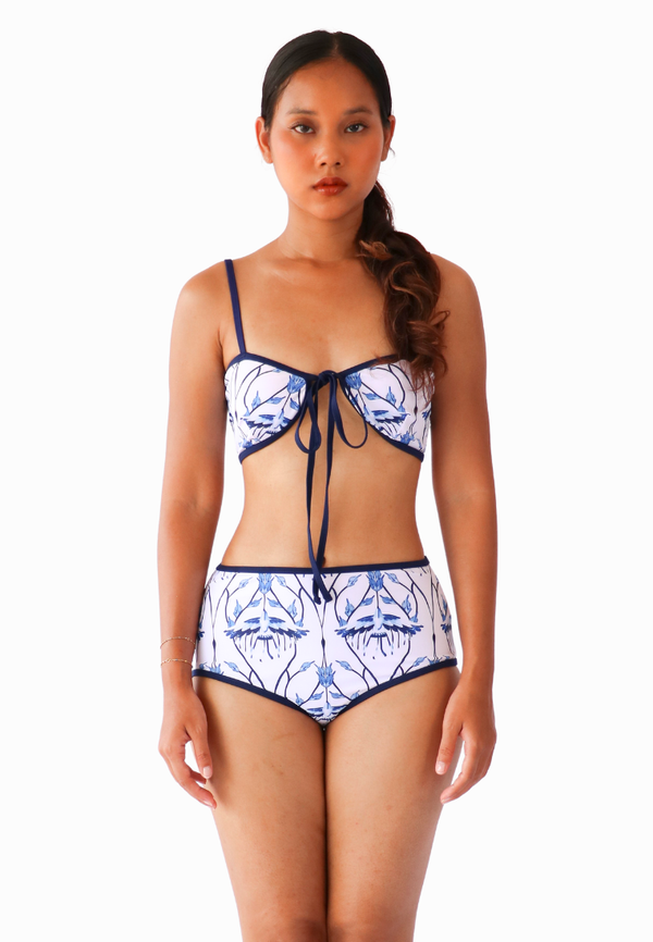 OPULENCE ELYSIUM Daphne High-Waist Bikini Set in Porcelain Blue