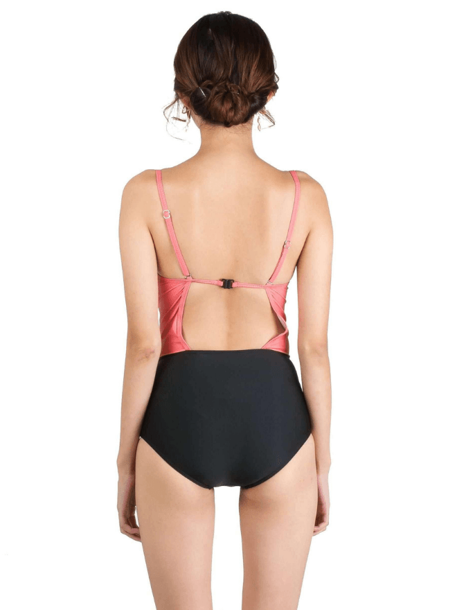 Ae-ri Colour Block Swimsuit in Pink - Pink N' Proper