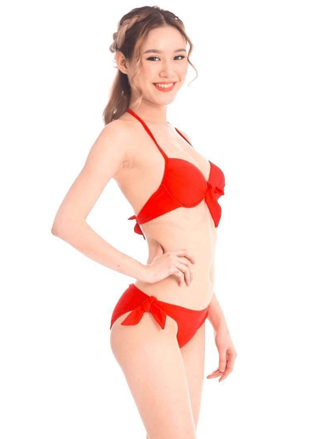 Basic Push Up Underwire Bikini in Red - Pink N' Proper