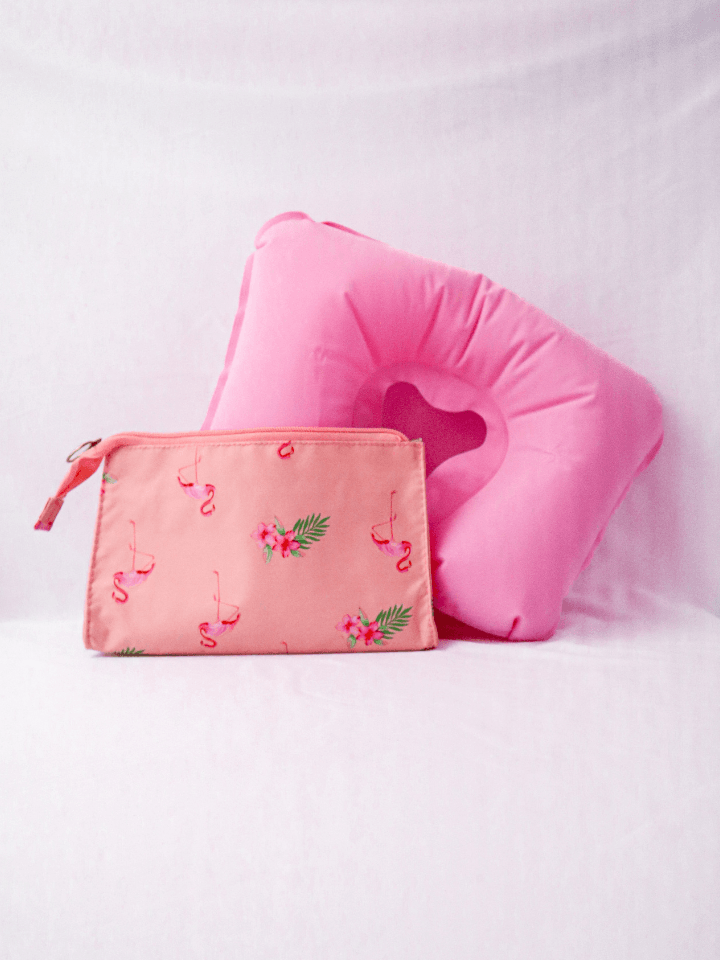 Bikini Bag with Neck Pillow - Pink N' Proper