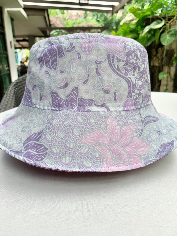 Batik Bucket Hat in Grey Purple
