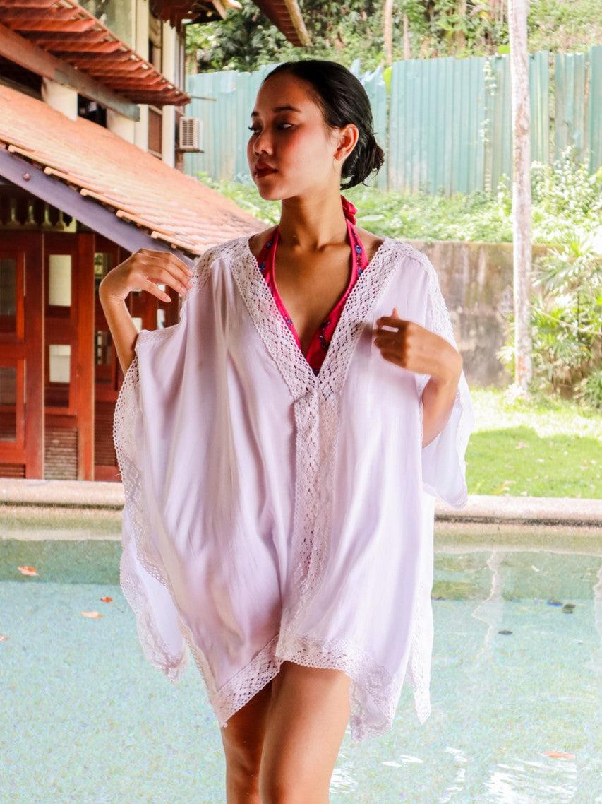 Magdala Crochet Hem Kaftan - Pink N' Proper