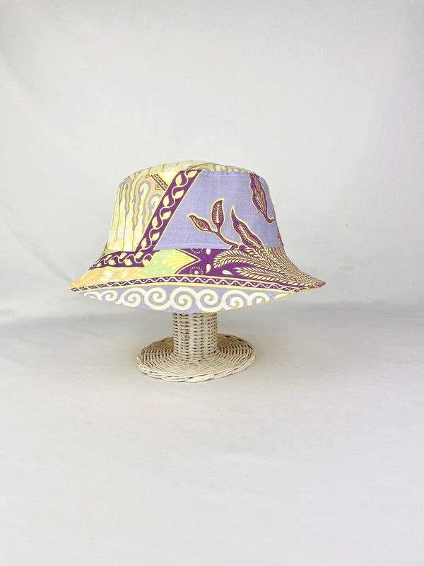 Batik Bucket Hat in Purple Yellow