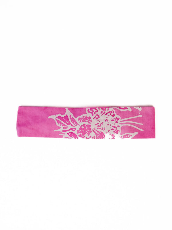 JUST MAR'S Hand Stamped Batik Headband in Pink