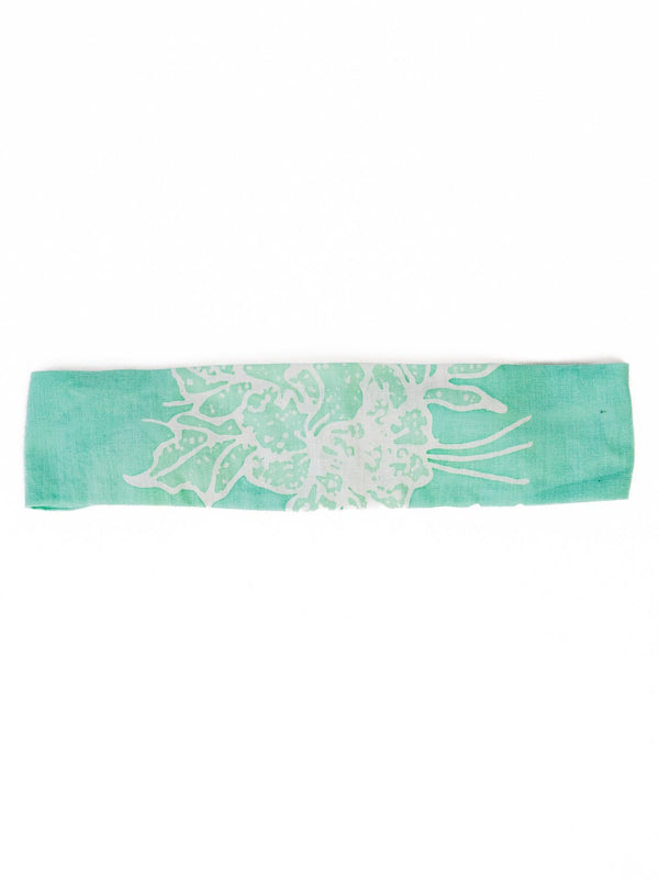 JUST MAR'S Hand Stamped Batik Headband in Mint Green