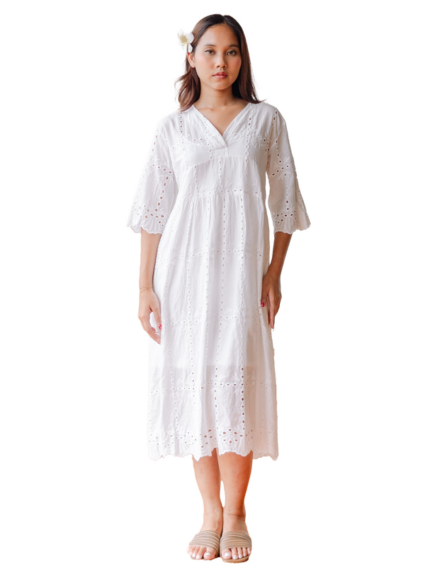 Emma Beach Maxi Dress in White