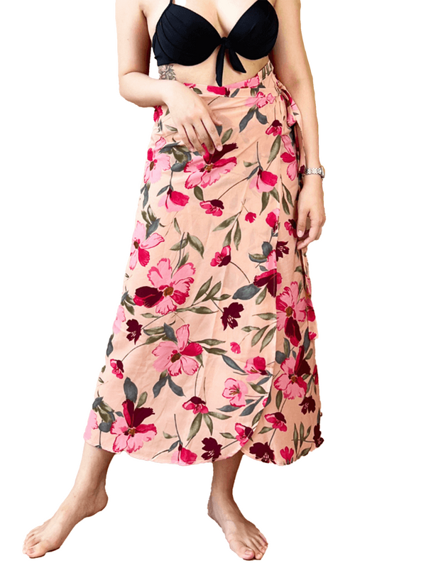 Galia Tropical Convertible Beach Sarong in Pink