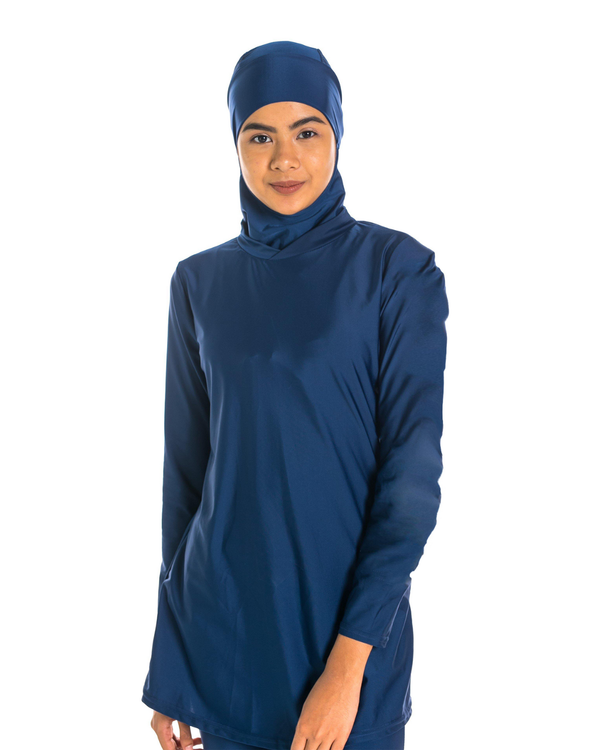 Modernly Modest Saloma Muslimah Swimwear Set Navy Blue (Plus Size Available)