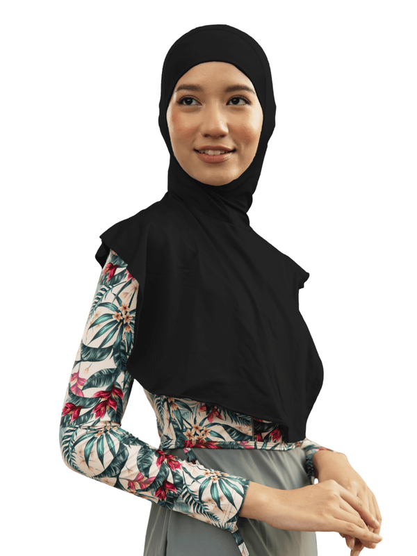 Modernly Modest Muslimah Swim Sports Hijab in Black