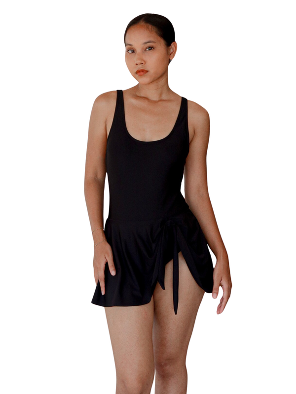 Sylvie Swimsuit Dress in Black