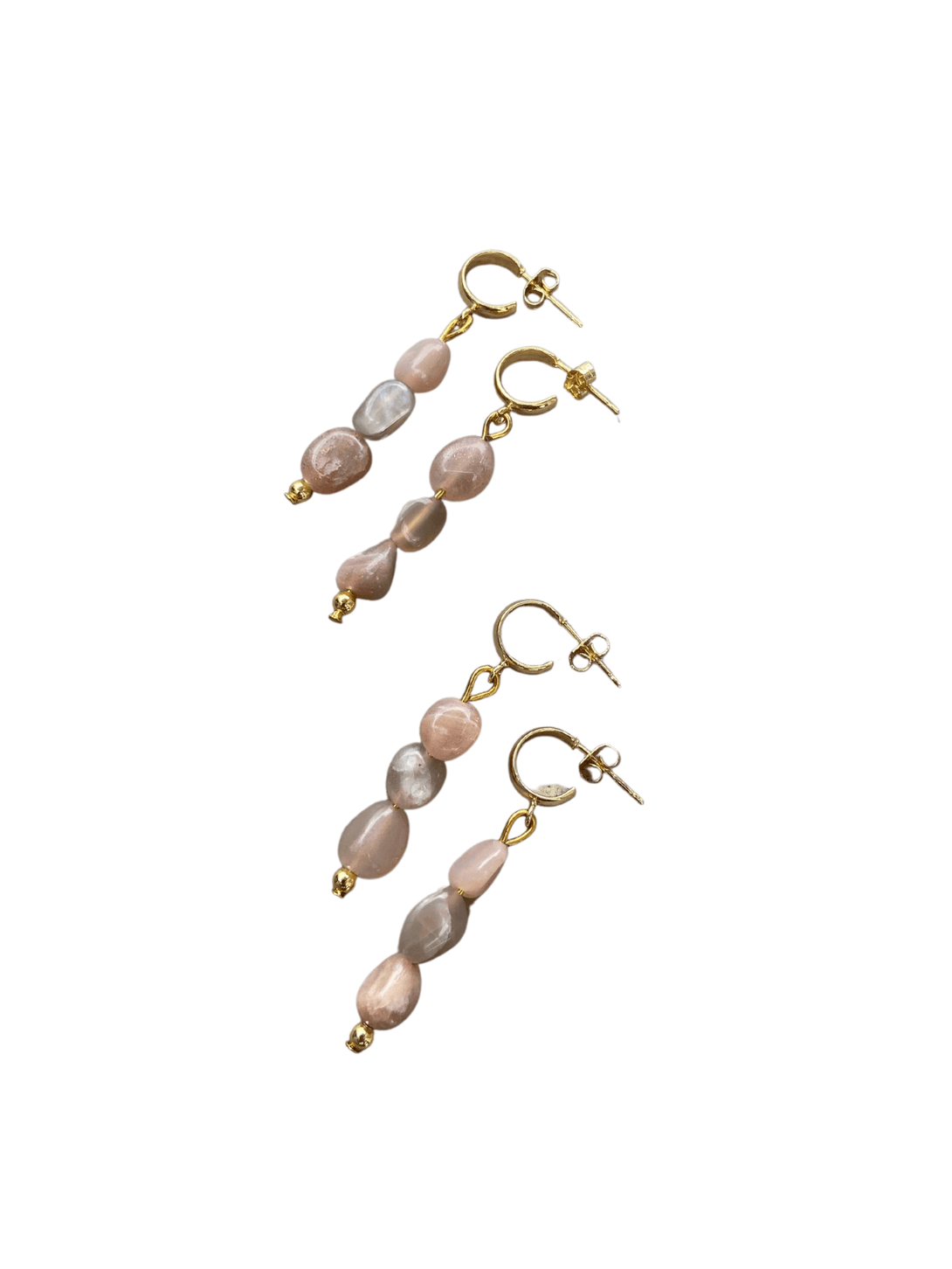 Sunstone Half Circle Earring Studs - Pink N' Proper