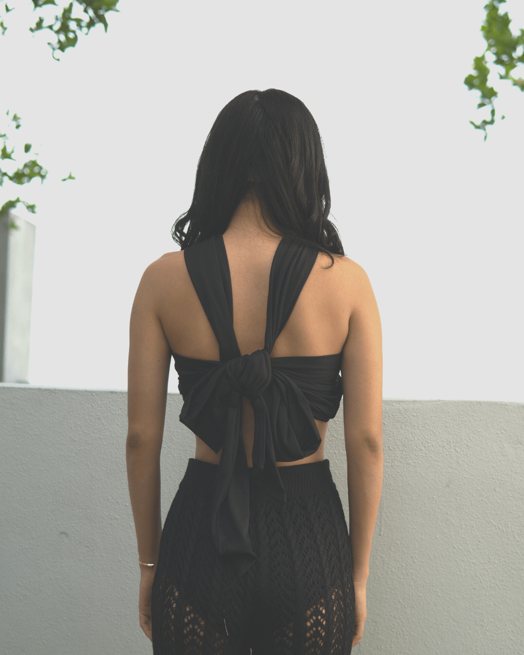 Lara Infinity Beach Top in Black - Pink N' Proper