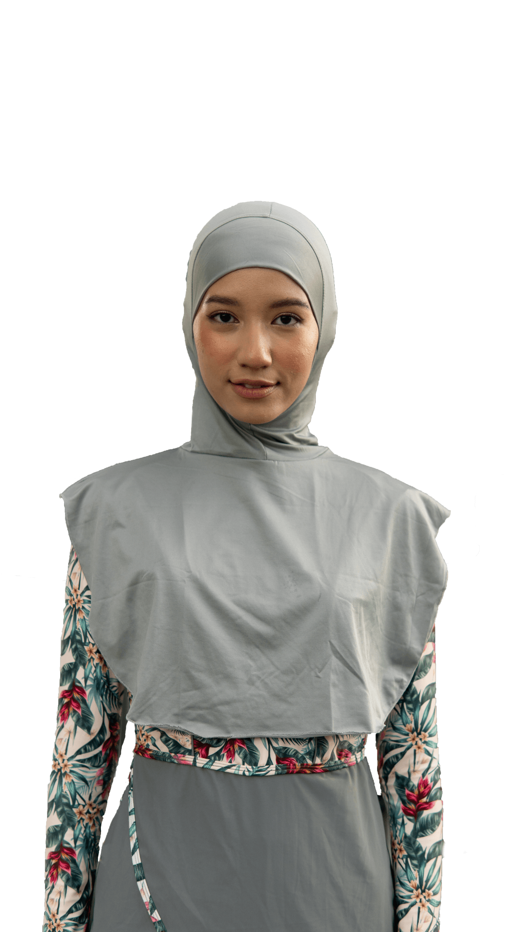 Modernly Modest Muslimah Swim Sports Hijab in Grey - Pink N' Proper