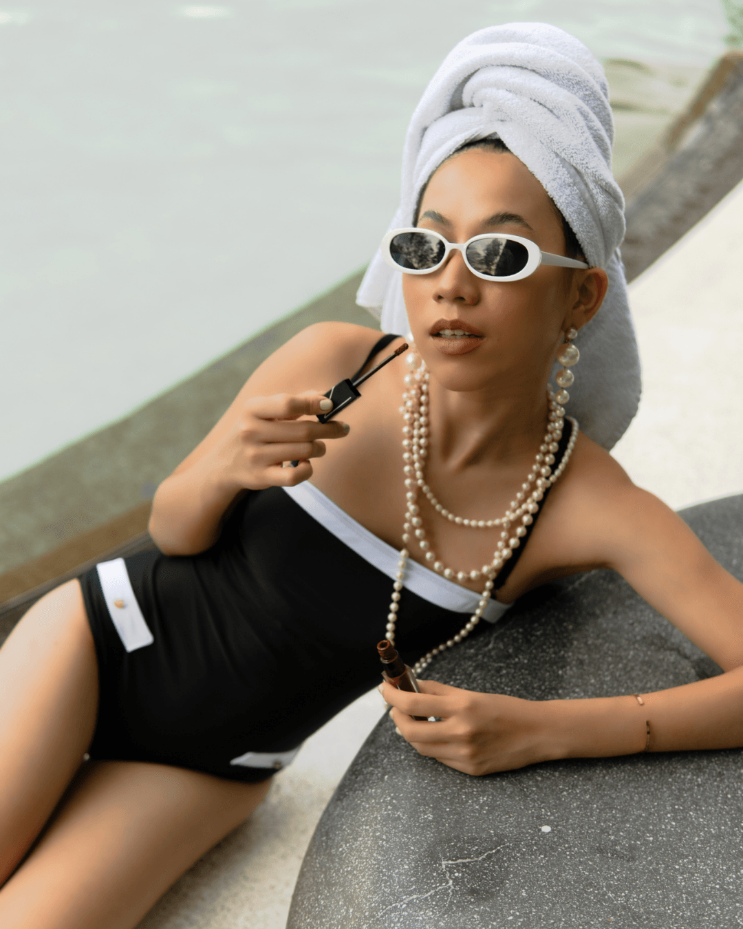 Coco Striaght Cut Swimsuit in Black - Pink N' Proper
