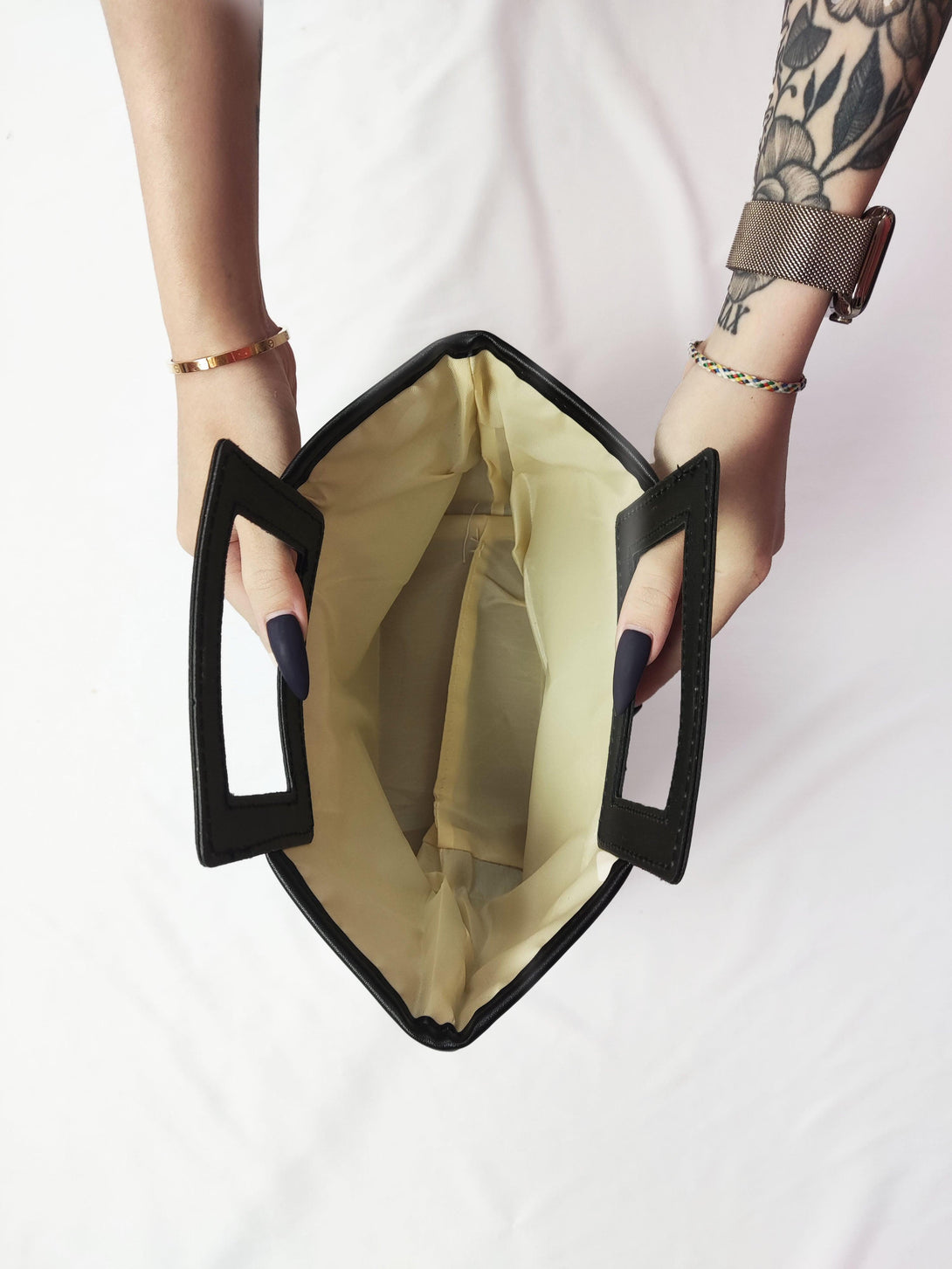 Delia Square Top Handle Straw Bag in Black - Pink N' Proper