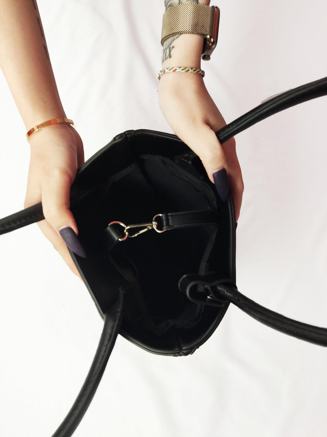 Penelope Straw Beach Handbag in Black Beige - Pink N' Proper