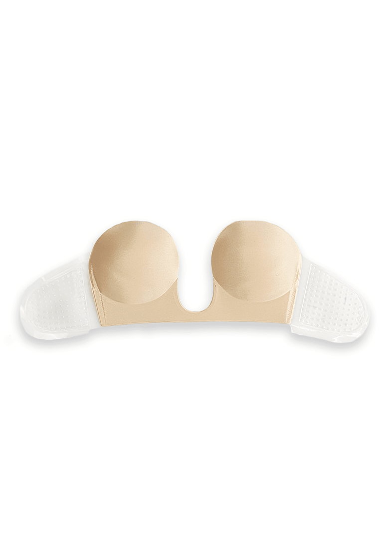 Ultimate Strapless Plunge Reusable Adhesive Underwire Reusable Bra in Beige - Pink N' Proper