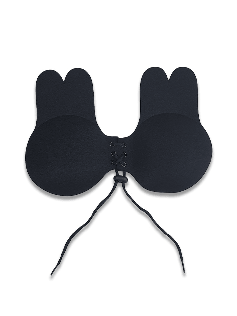 Ultimate Rabbit Ears Reusable Adhesive Drawstring Boob Lift Up Bra in Black - Pink N' Proper