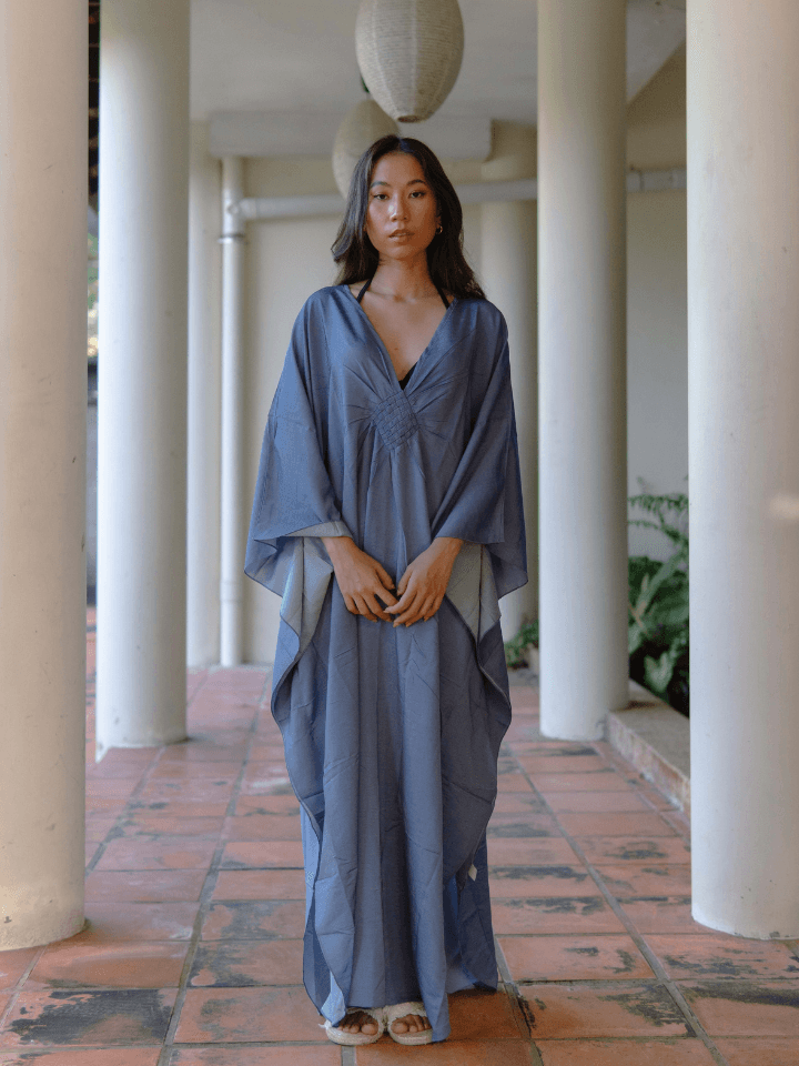 Morgan Long Kaftan in Denim Blue - Pink N' Proper