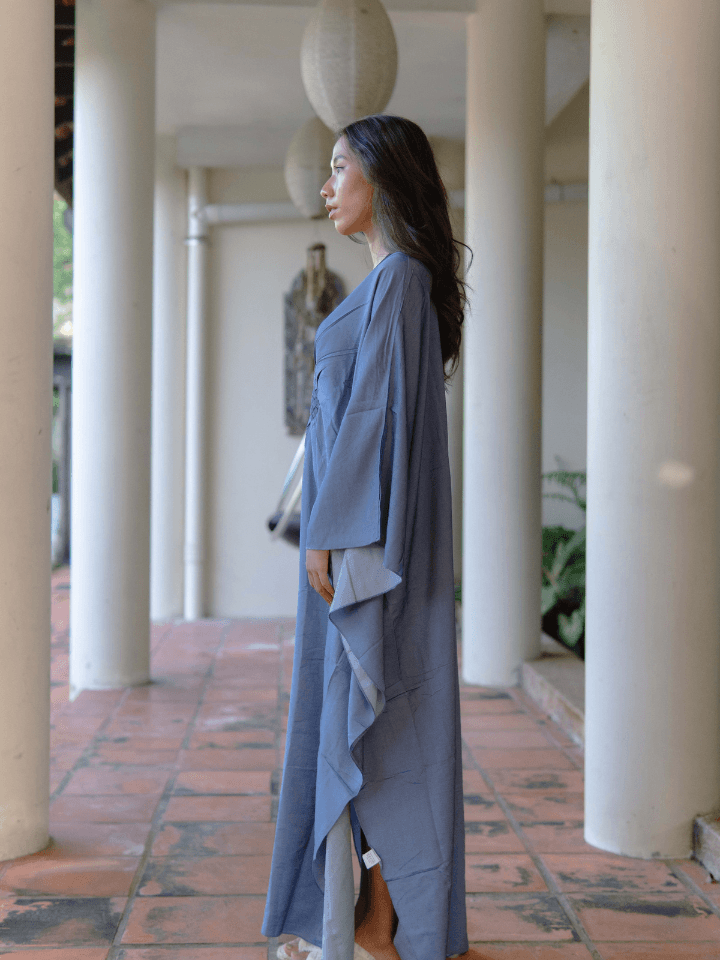 Morgan Long Kaftan in Denim Blue - Pink N' Proper