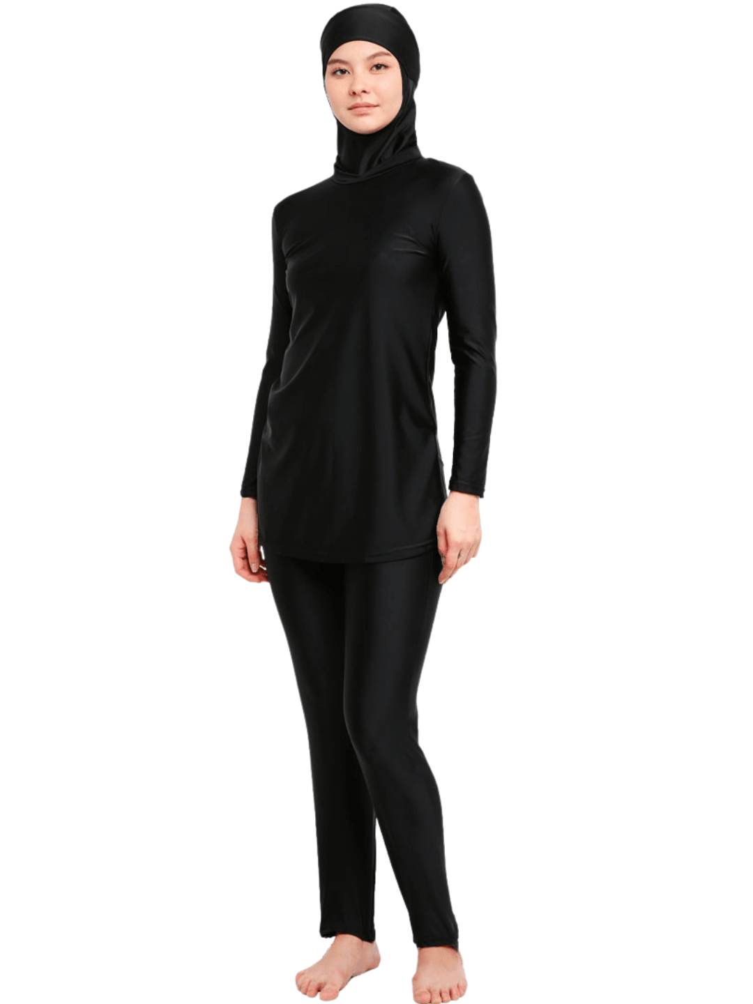 Modernly Modest Melur Muslimah Swimwear Set Black (Plus Size Available) - Pink N' Proper