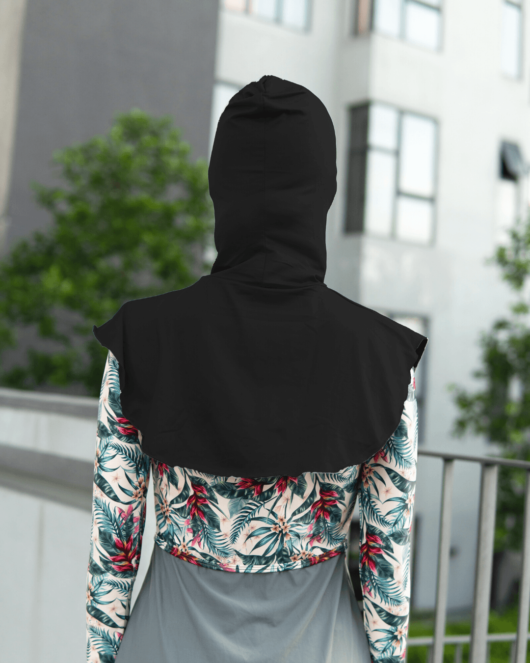 Modernly Modest Muslimah Swim Sports Hijab in Black - Pink N' Proper