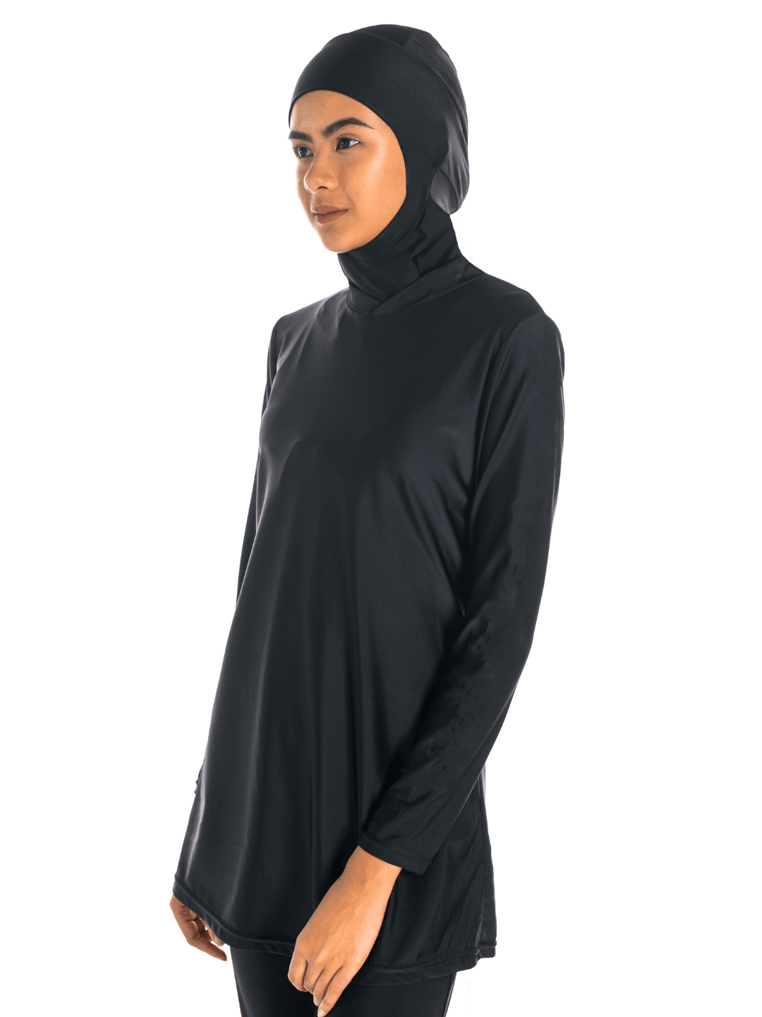 Modernly Modest Melur Muslimah Swimwear Set Black (Plus Size Available) - Pink N' Proper