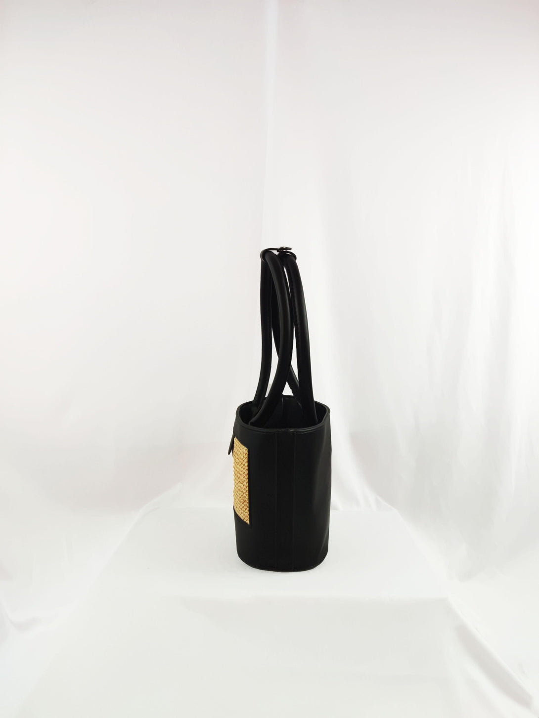 Penelope Straw Beach Handbag in Black Beige - Pink N' Proper