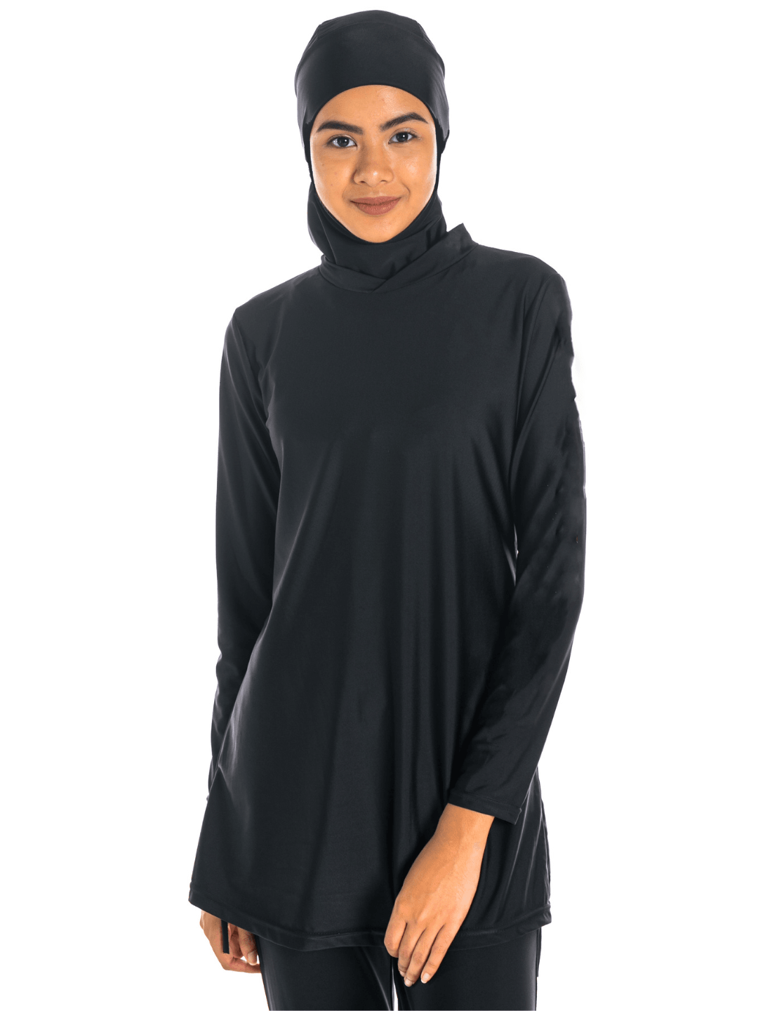 Modernly Modest Melur Muslimah Swimwear Set Black (Plus Size Available) - Pink N' Proper