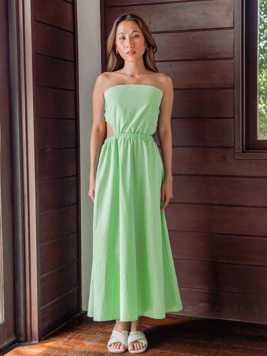 Cleo Cut Out Tube Dress in Mint Green - Pink N' Proper
