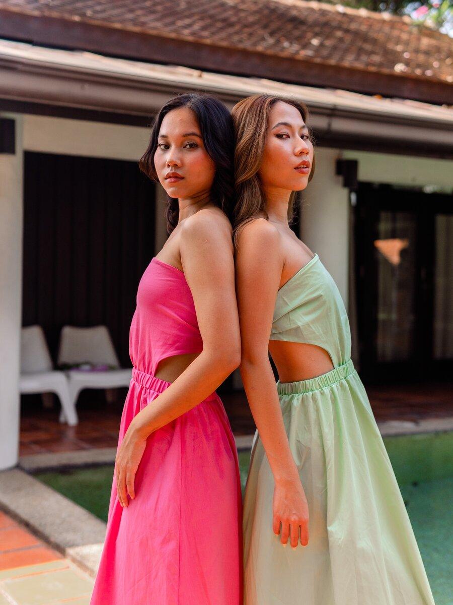 Cleo Cut Out Tube Dress in Mint Green - Pink N' Proper