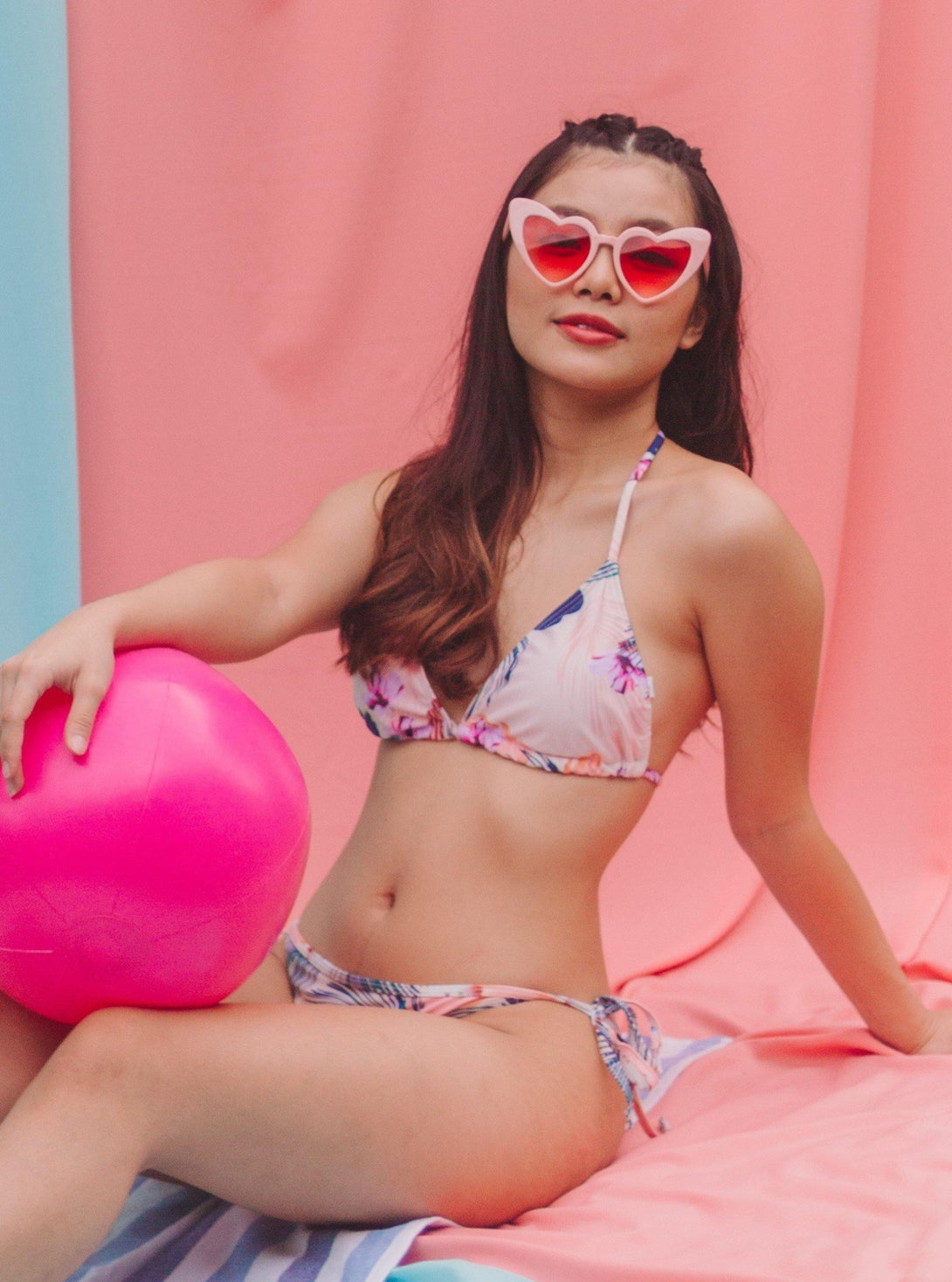 Amaretto Pastel Triangle Bikini Set in Pink - Pink N' Proper