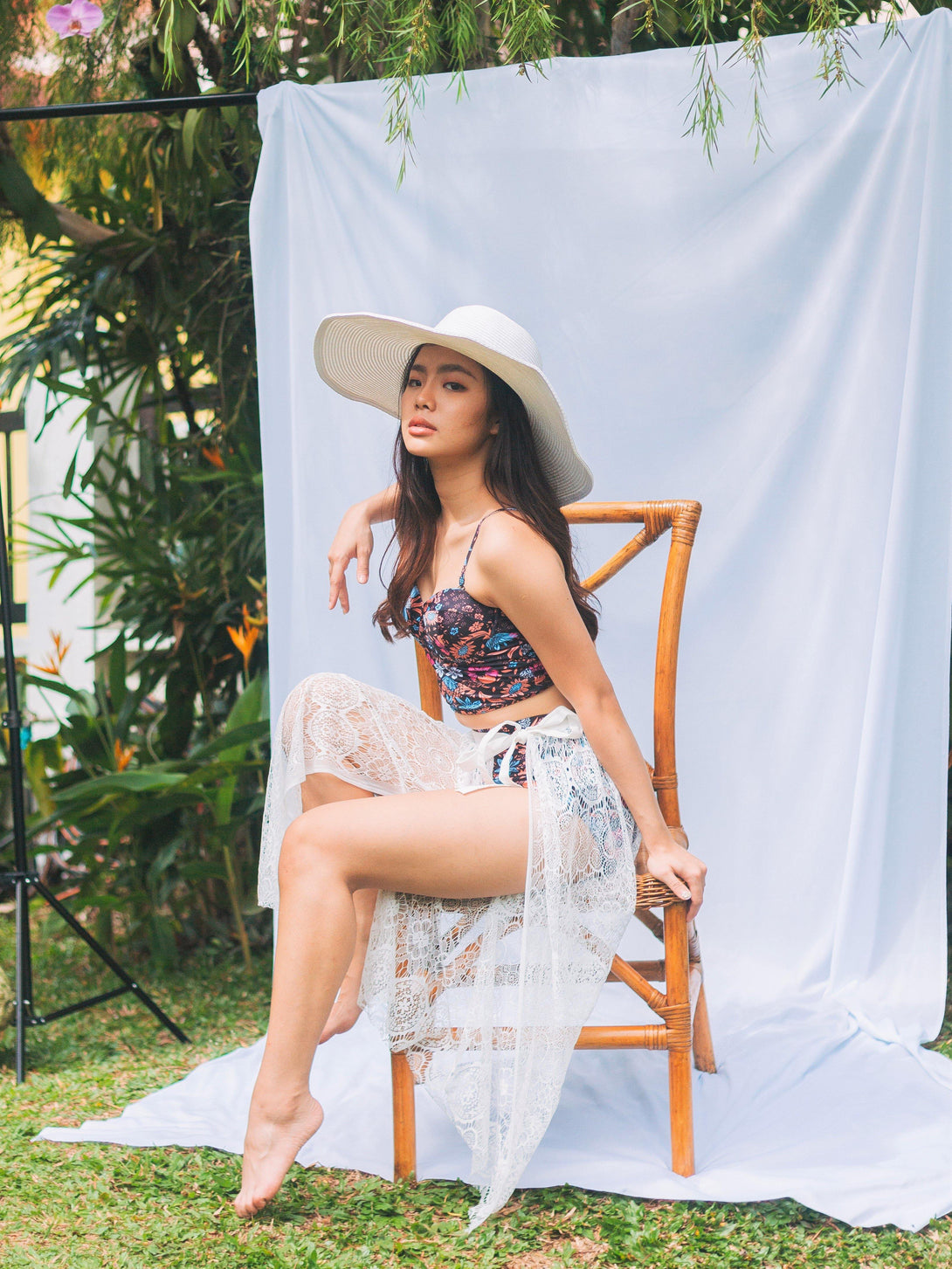 Romani Lace Tie Beach Skirt in White - Pink N' Proper