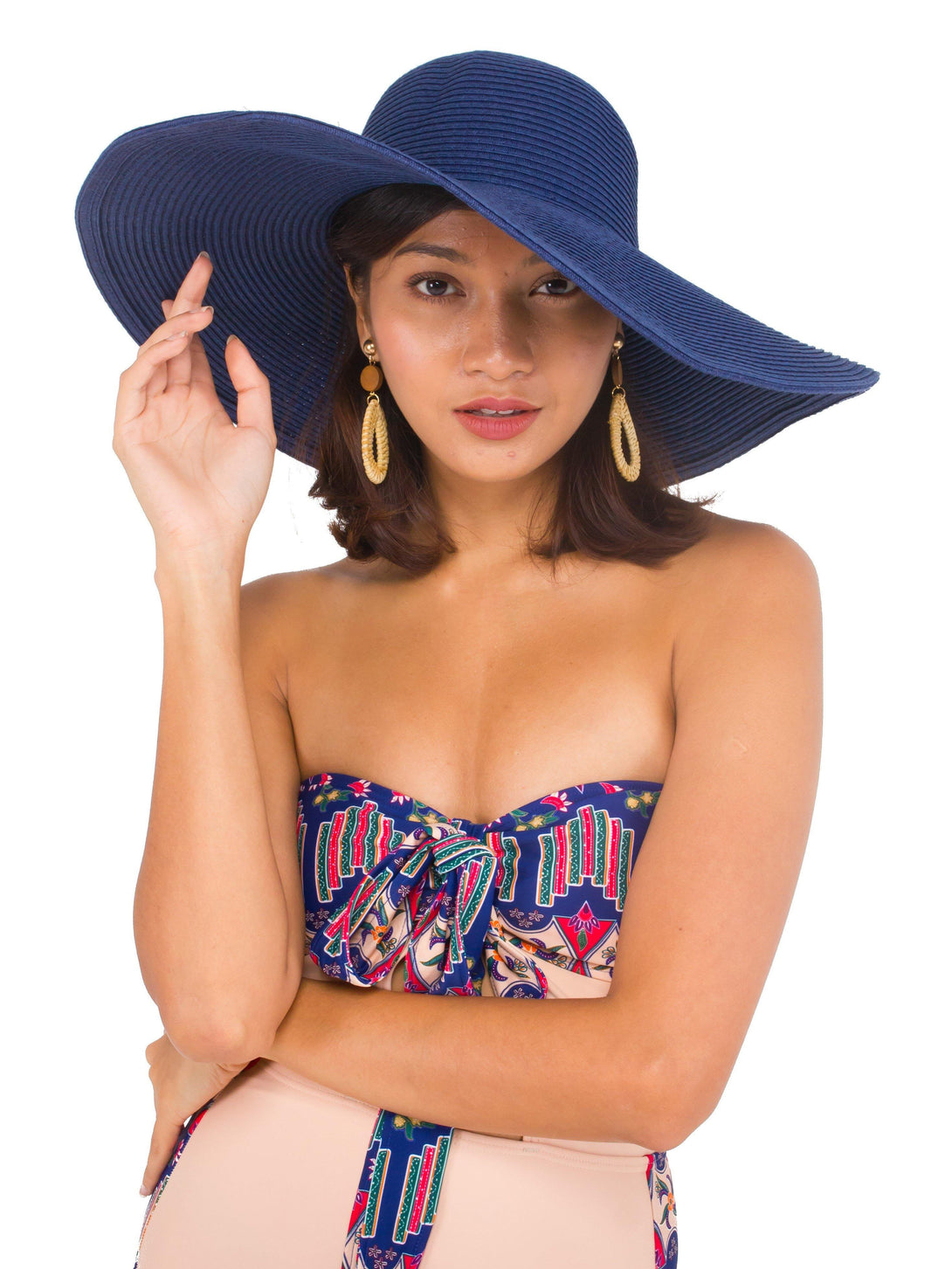 Straw Hat in Navy - Pink N' Proper
