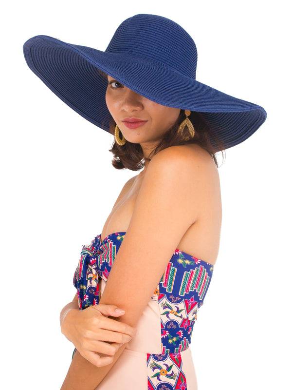 Straw Hat in Navy - Pink N' Proper