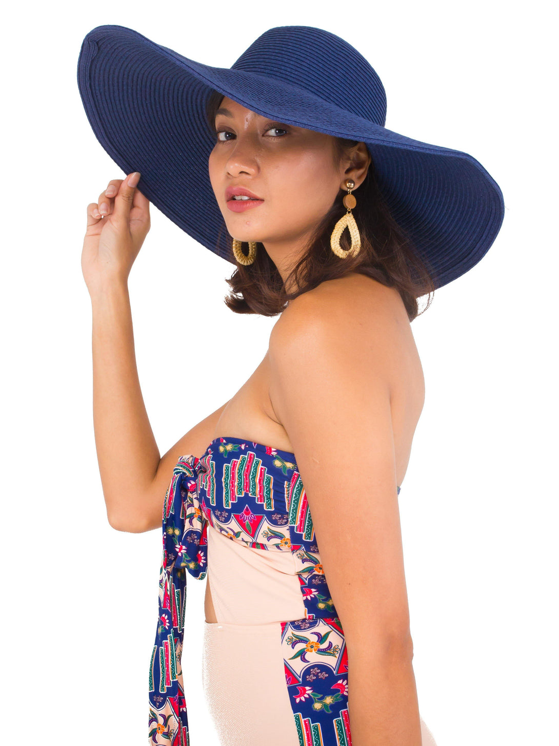 Straw Hat in Navy - Pink N' Proper