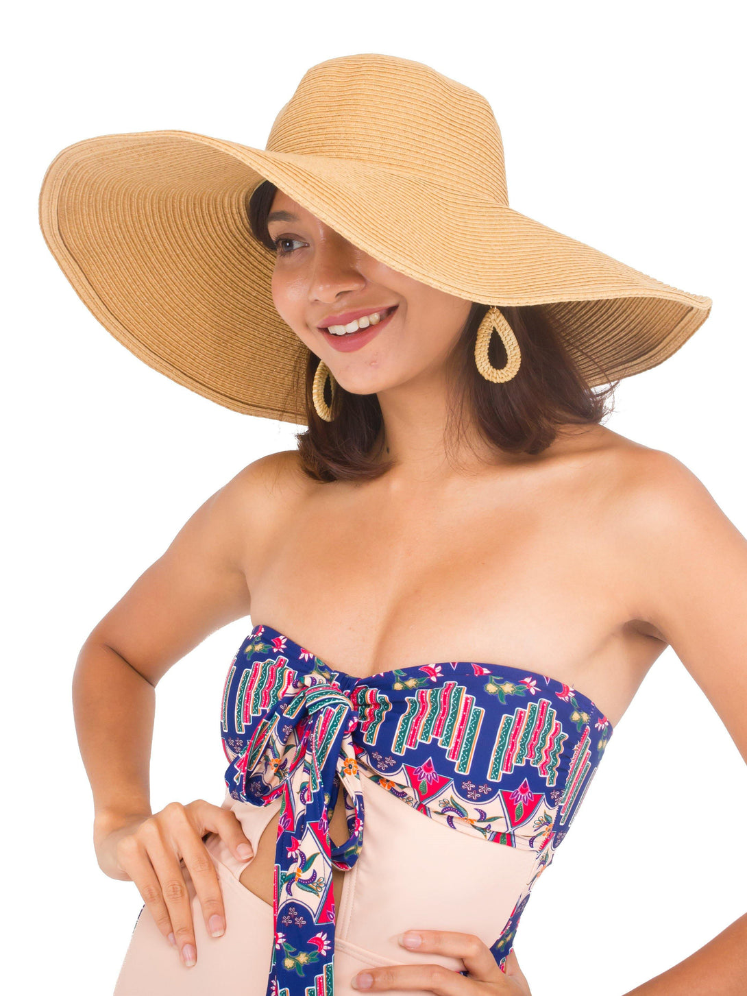 Straw Hat in Khaki - Pink N' Proper