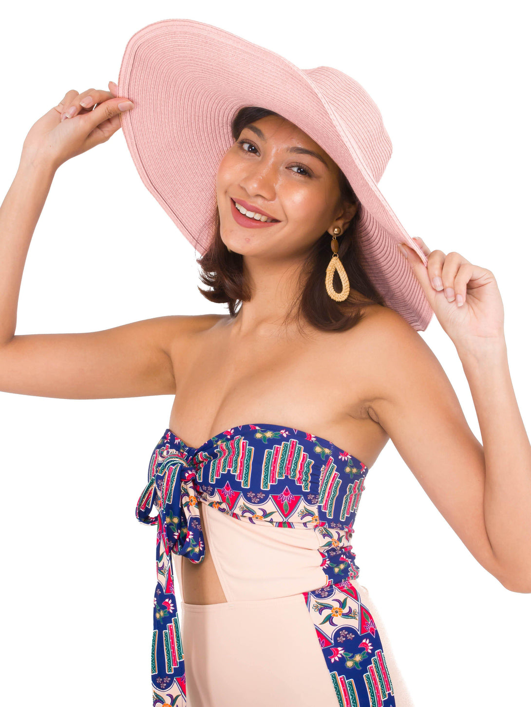 Straw Hat in Dusty Pink - Pink N' Proper