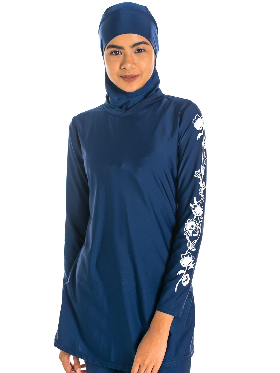 Modernly Modest Azra Floral Swimwear Set Navy Blue - Pink N' Proper