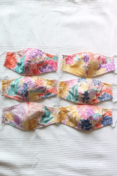 Candy 3 Ply Handstamp Cotton Batik Reusable Face Mask & Scrunchie Set - Pink N' Proper