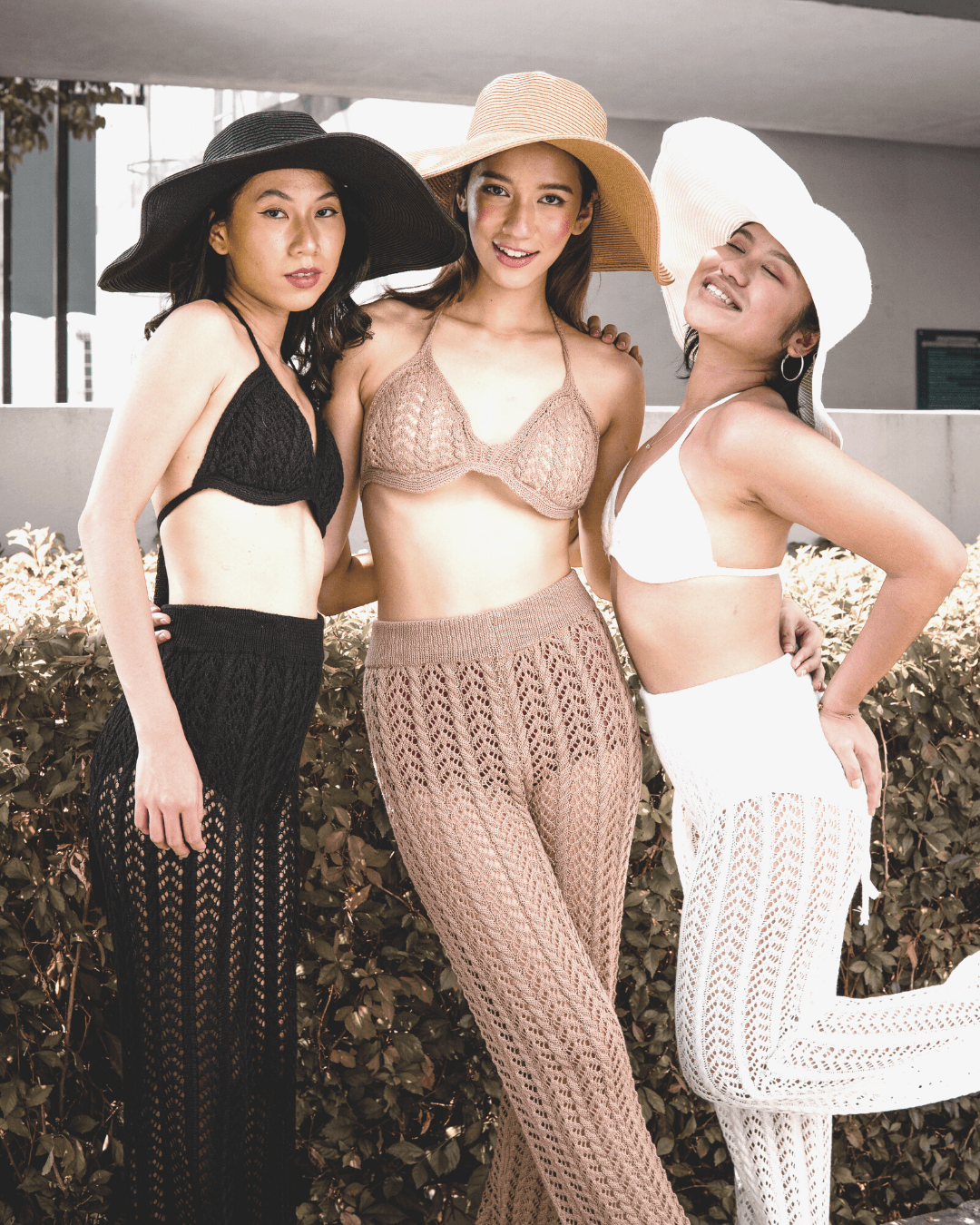 Tanya Crochet Bikini Long Pants Co Ord Set in Sand Brown - Pink N' Proper