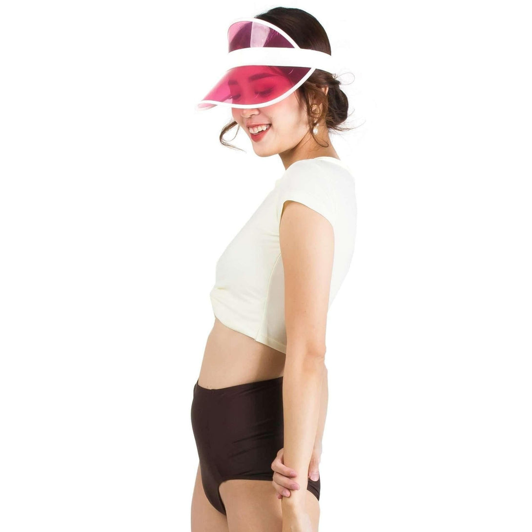 Pink N' Proper:Ae Ra Crop Top High-Waist Bikini Set in Cream White