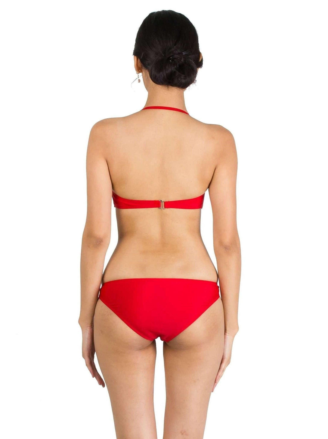 Basic Bandeau Push Up Underwire Bikini Set in Red - Pink N' Proper
