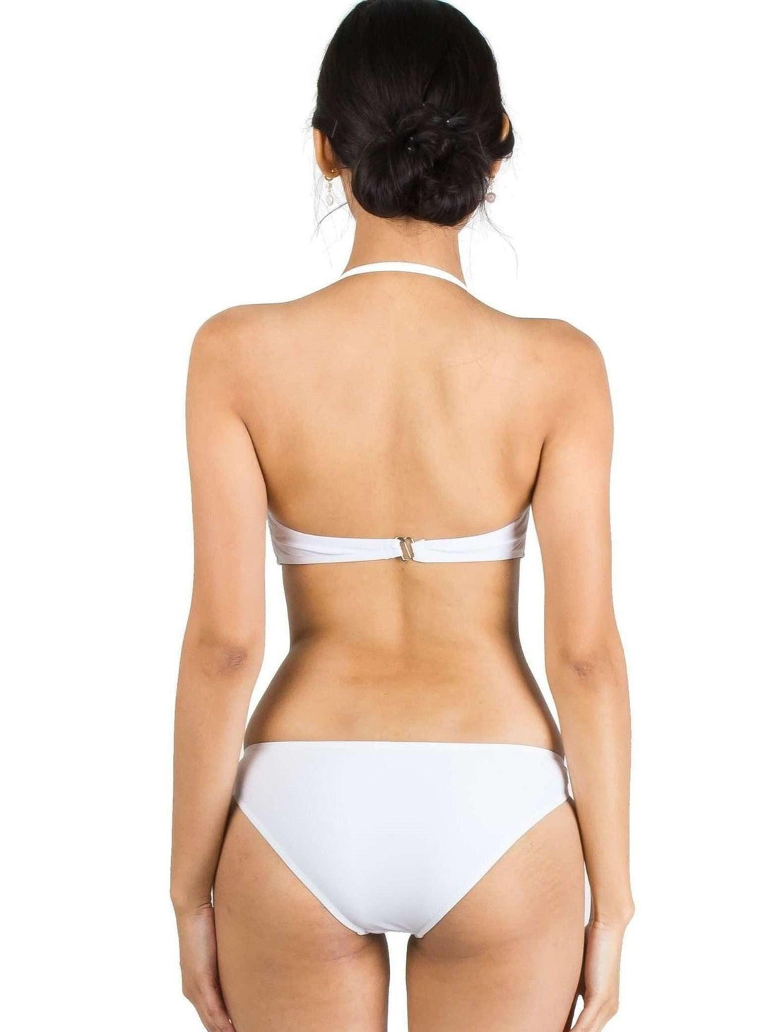 Basic Bandeau Push Up Underwire Bikini Set in White - Pink N' Proper